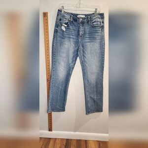 KanCan Women's Cropped Straight Leg Jeans - Light Blue